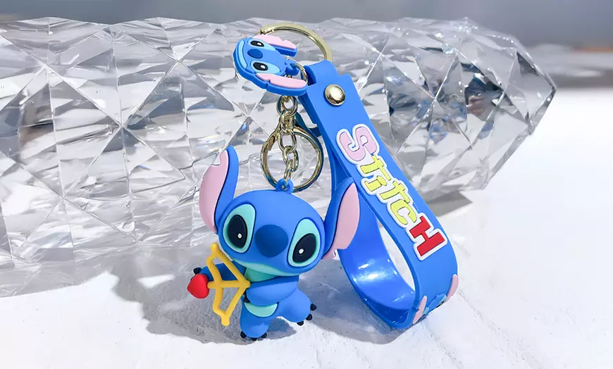 Image 2: Stitch Plush Toy Backpack Shoulder Bag Keychain Set