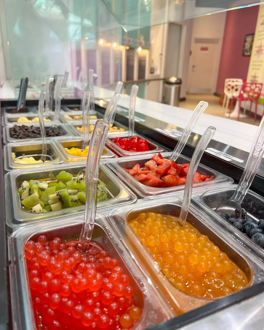Create your own frozen yogurt with dozens of flavors