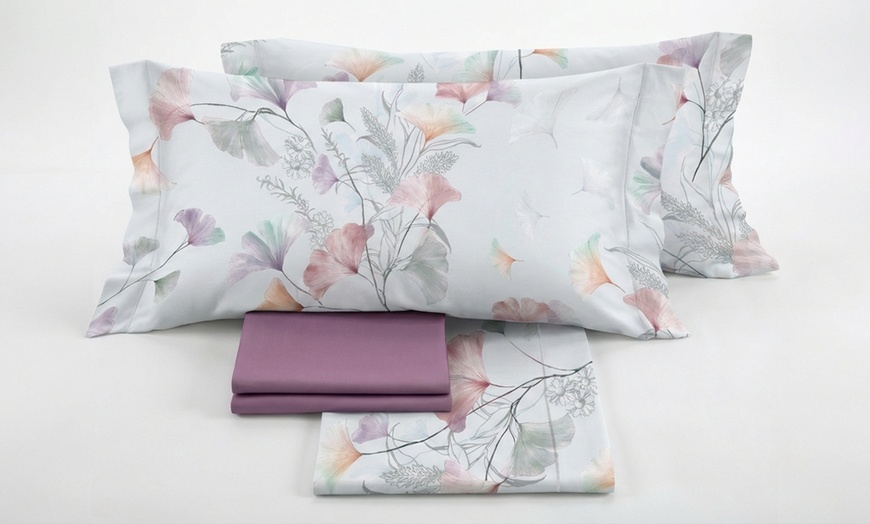 Image 24: Completo lenzuola matrimoniale in raso 60/60