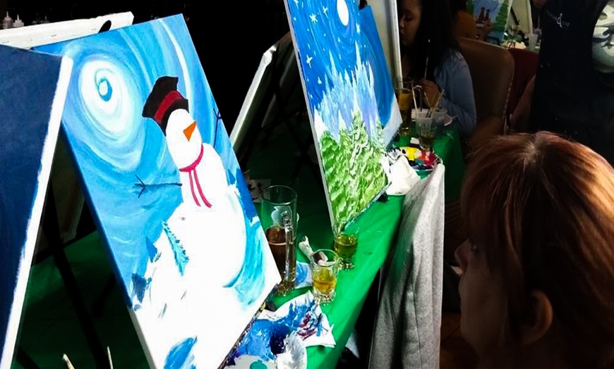 Image 3: Host a Private "Paint and Sip" Party at Home or a Local Venue