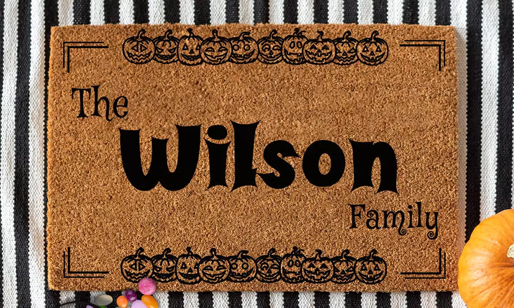 Personalisierbare Kokos-Fußmatte in Halloween-Design