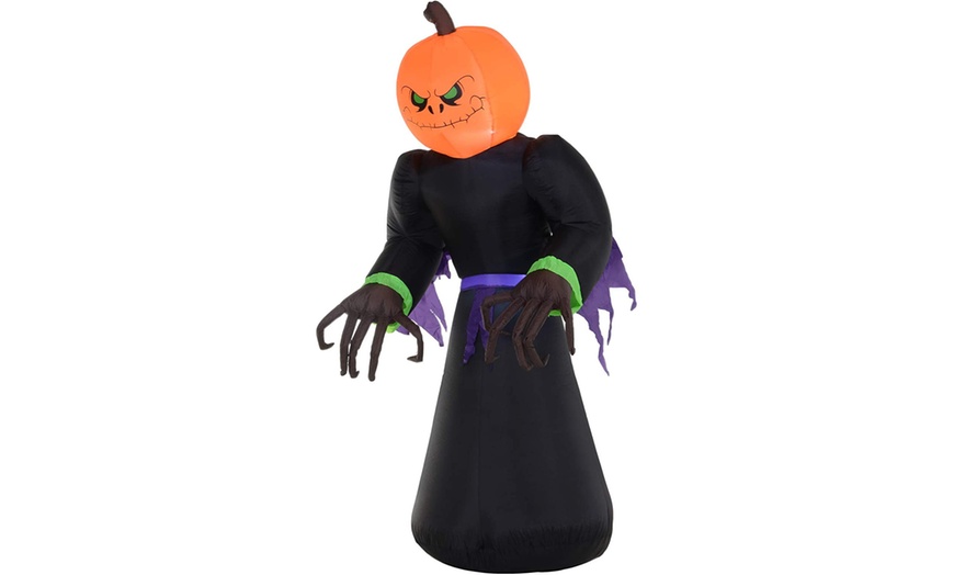 Image 2: HomCom Halloween Inflatable Decorations, Ghosts and Skeletons