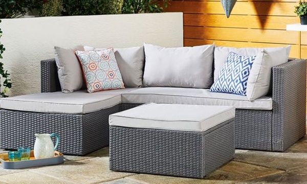 Shally Dogan Grigio Set Salotto Da Giardino In Polyrattan