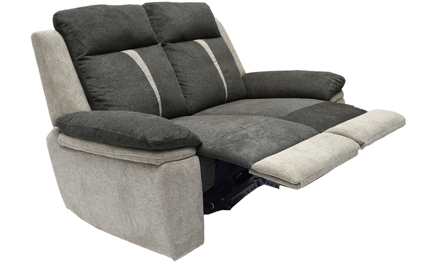 Image 6: Cologne Fabric Manual Recliner Sofa Set 