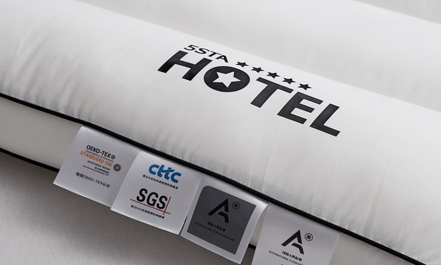 Image 25: 100% Cotton Five Star Hotel Pillow 2 Pack Set