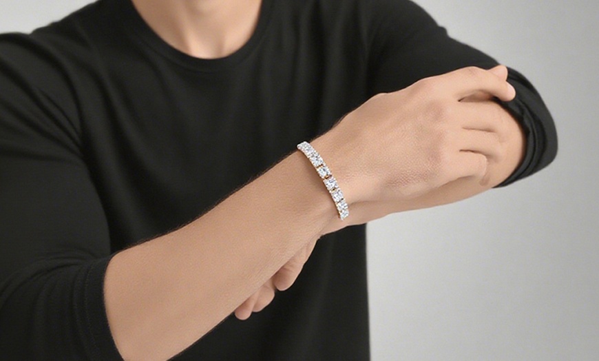 Image 4: 2 bracciali Tennis in zirconi e metallo