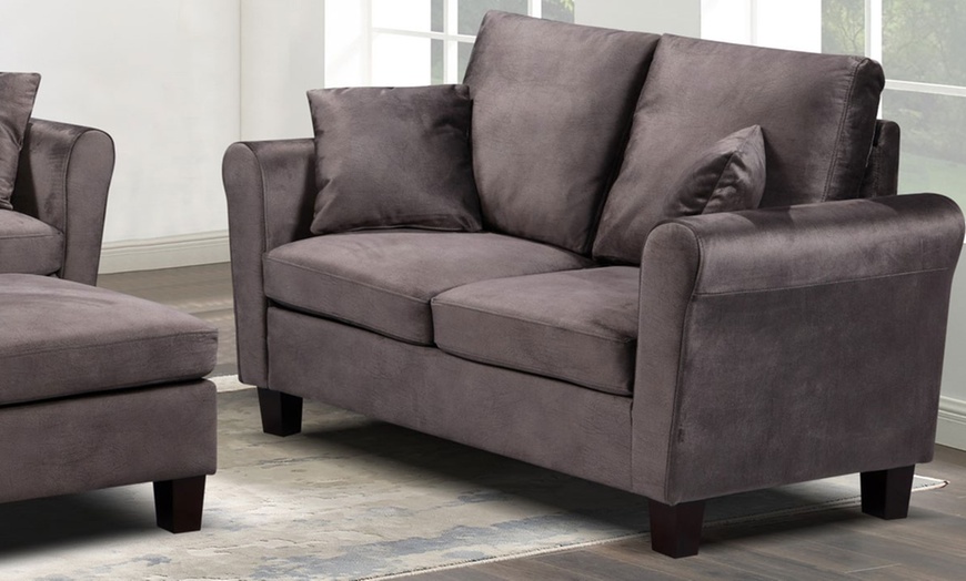 Image 14: Tivette Brushed Velvet Sofa Set 