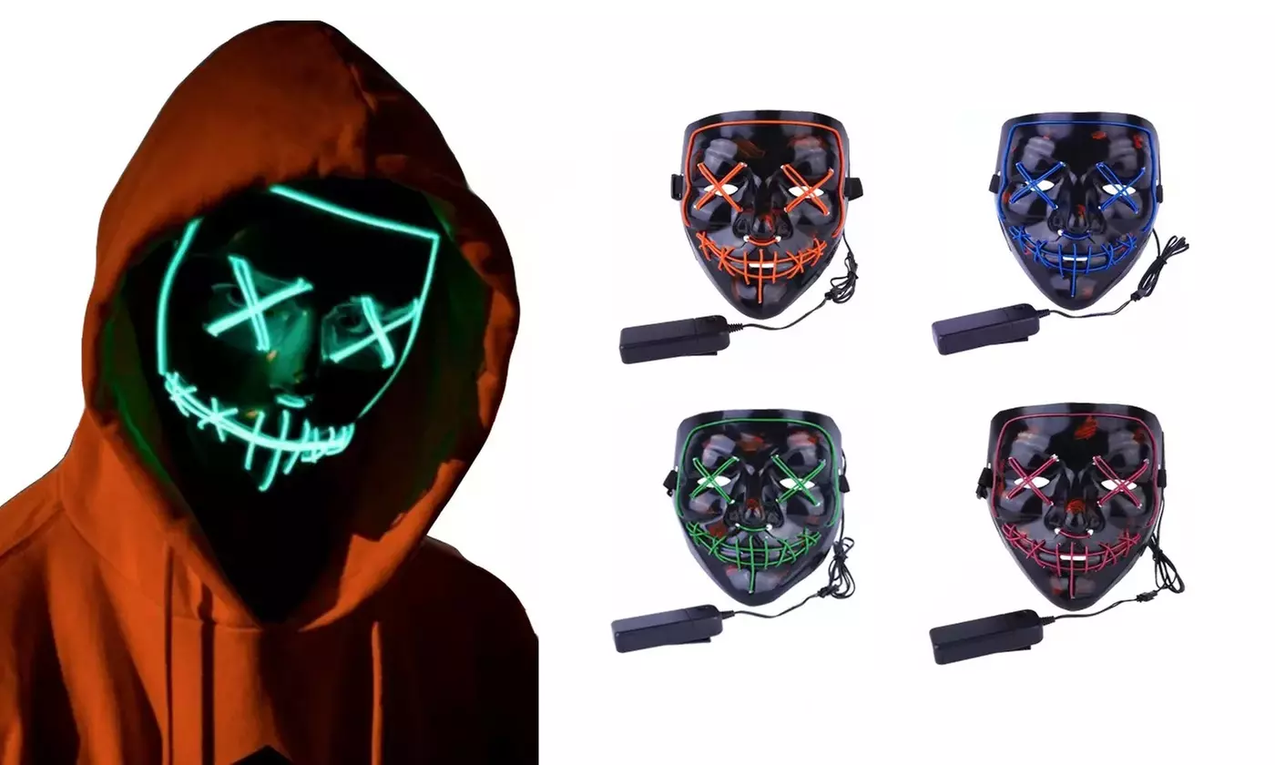 1 o 2 maschere con LED per Halloween, disponibili in 4 colori - Primary Image