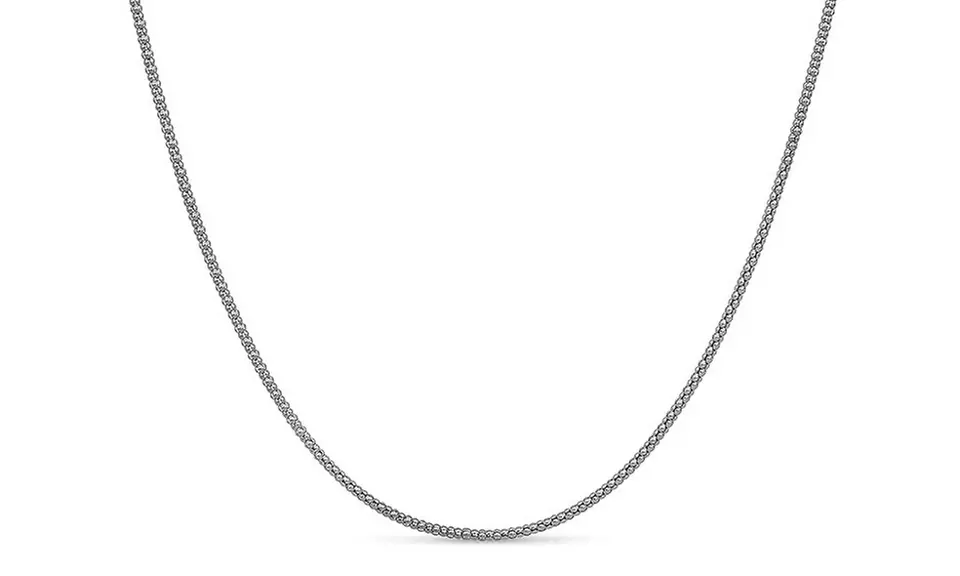 Italian Made 925 Sterling Silver 2MM Popcorn Chain Necklace Italy 16"-30"
