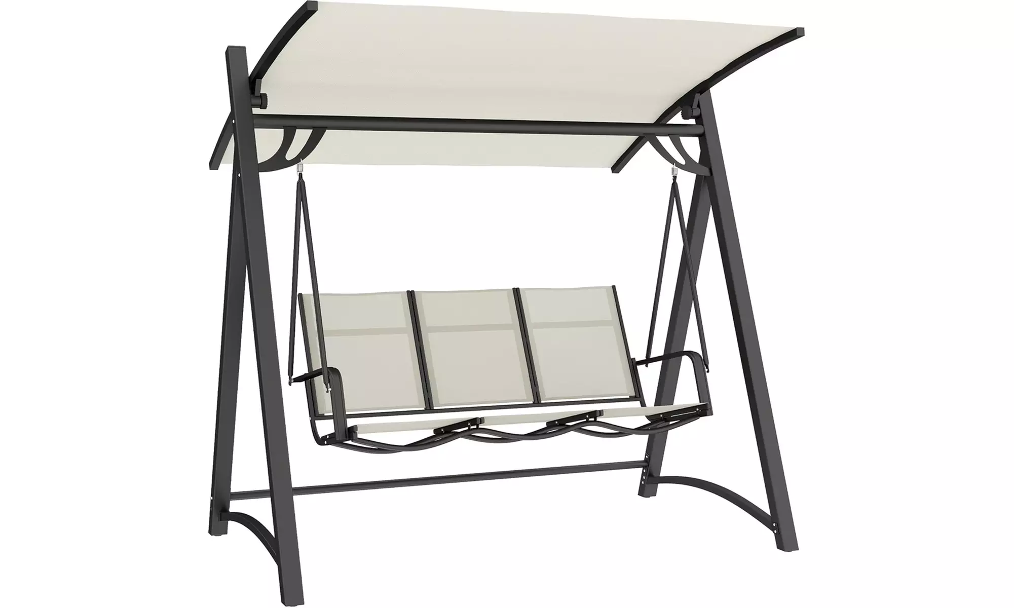 Outsunny 3-Seater Garden Swing Chair; Metal or Wooden Frame
