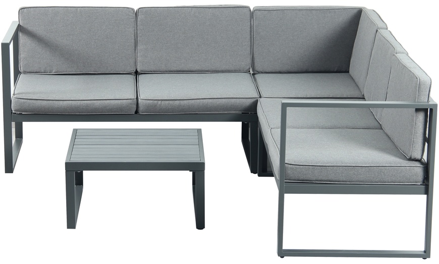 Image 3: 5-Pack Chester Grey Modern Metal Garden Furniture Set