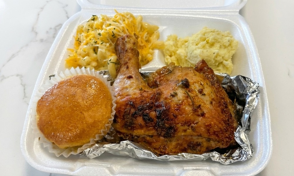 Savor a Classic Baked Chicken Plate with Sides at PotBelly Nola