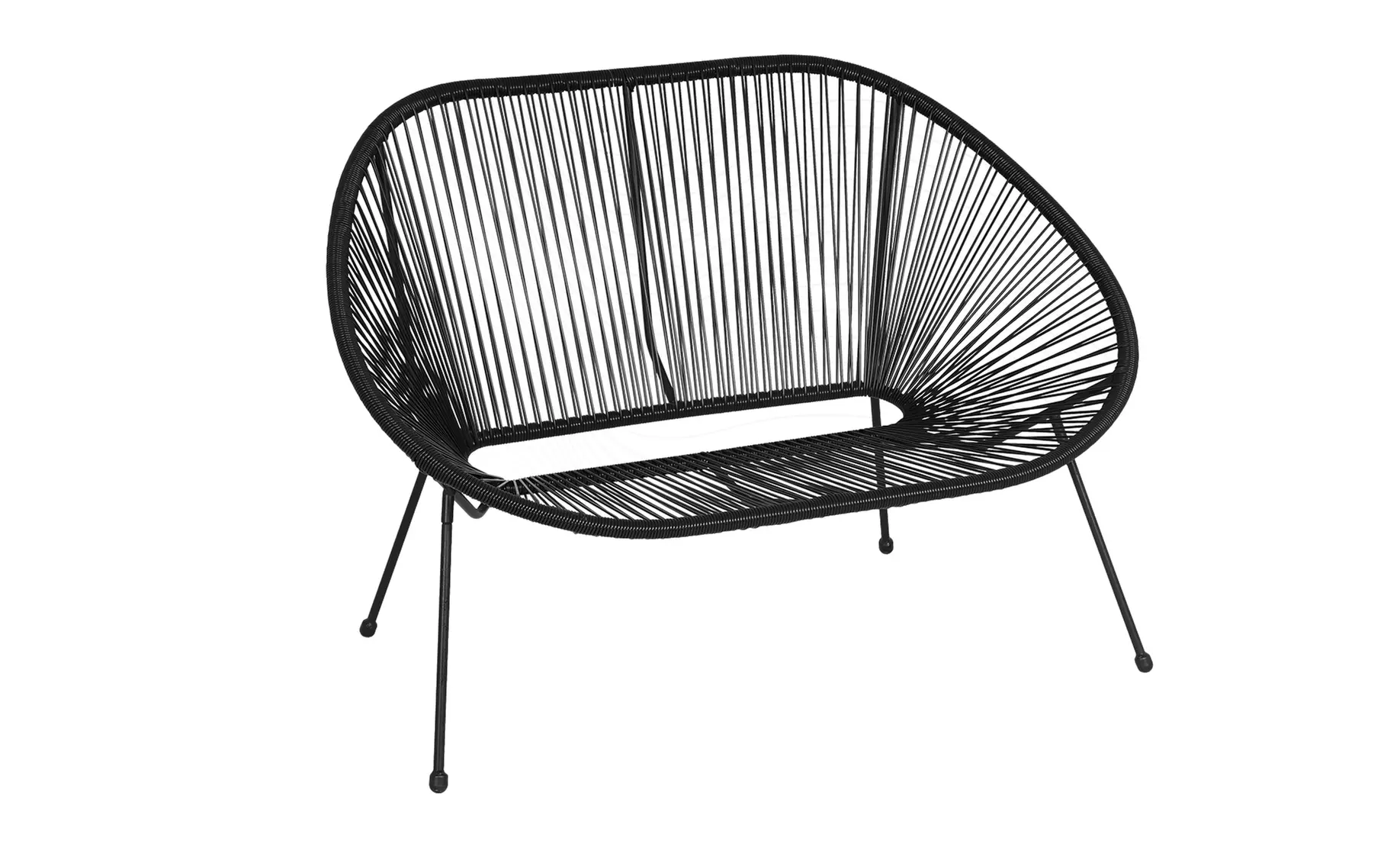 Salotto da giardino in corda intrecciata