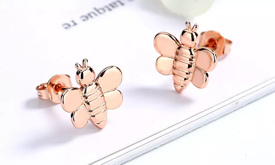 Silver Plated Bee Stud Earrings