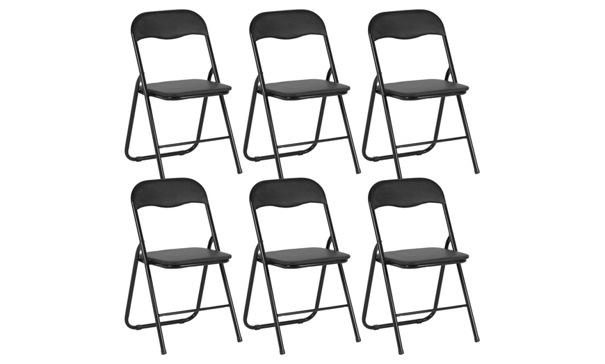 Image 2: 6er-Set Klappstühle mit Metall-Rahmen