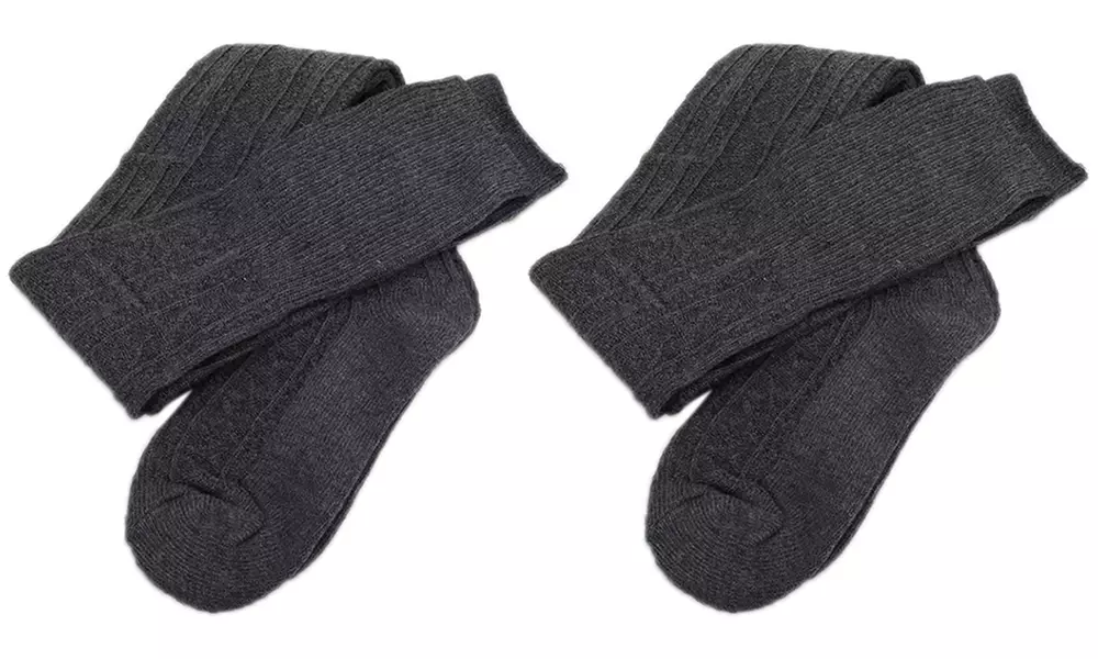 1x oder 2x Lange Strickstrümpfe für Damen