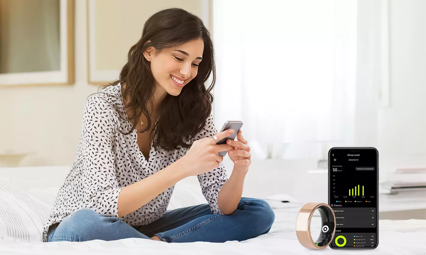 iMounTEK Smart Ring Health & Fitness Tracker with Charging Case