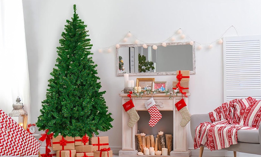 Image 1: Alivio Natural Looking Artificial Christmas Tree With Metal Stand 