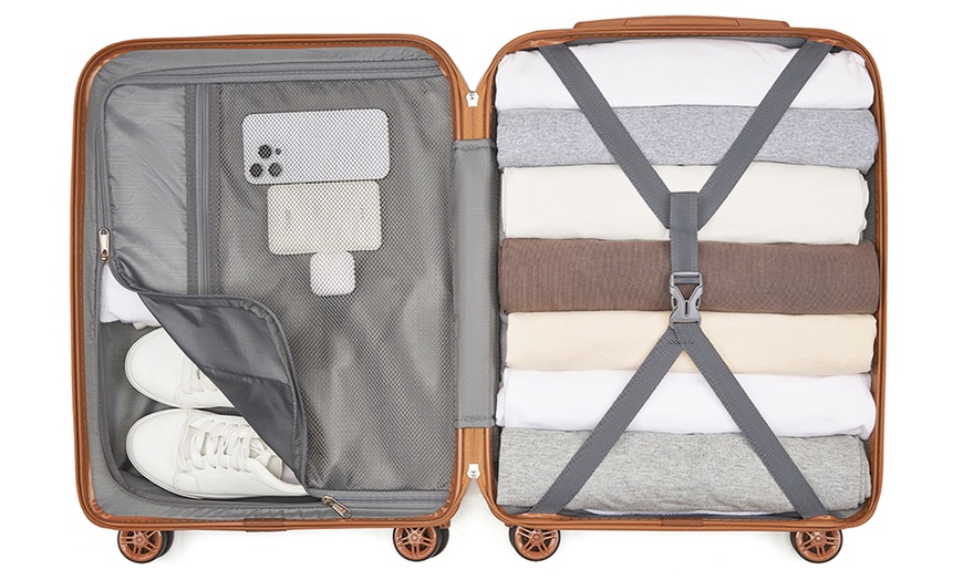 Image 19: Kono Hard Shell Suitcase One or 3-Piece Set