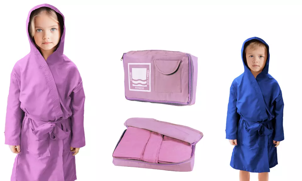 Accappatoio in microfibra, adatto a bambini e ragazzi dai 4 ai 14 anni - Primary Image