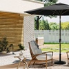 Image 1: Large 3m Black Rotating Outdoor Parasol with Multiple Base Styles