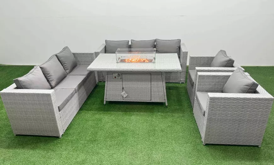 Image 2: Fimous Weather-Resistant PE Rattan-Effect Garden Sofa Set 