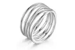 18K White Gold Plated 5-Row Ring By Sevil - Second Medium