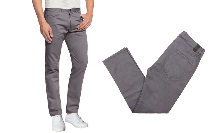 Image 4: Men's 5-Pocket Slim Fit Cotton Stretch Chino Pants (Sizes, 30-42)