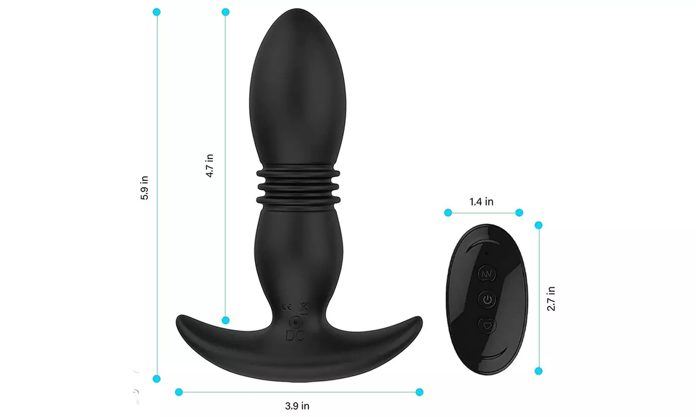 Wireless Rotation Telescopic Anal Plug Stimulator Vibrator