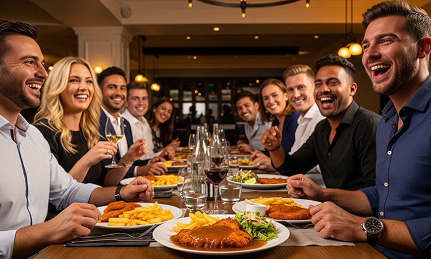 Image 1: Schnitzel Schnitzel Dinner and Show One, Two, Four, or Eight People