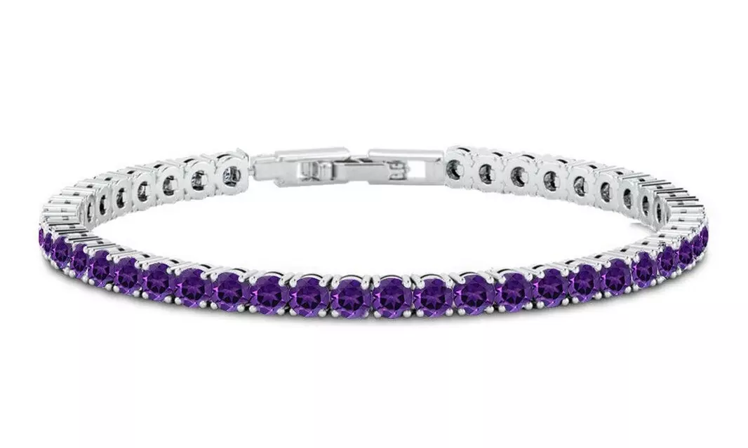 Round Cut Tennis Bracelet Made With Crystals From Swarovski Multiple Options