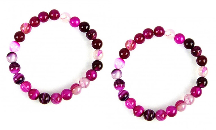 Image 4: 1 oder 2x Armband mit Achat-Steinen