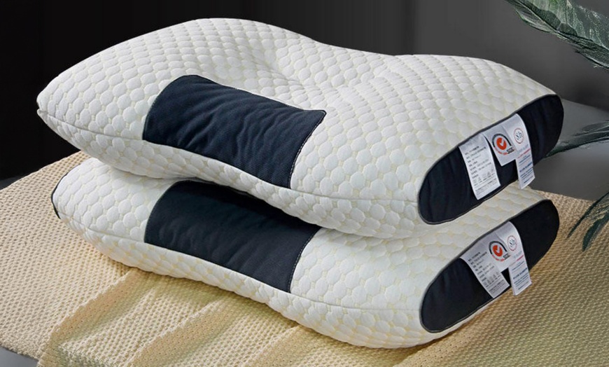Image 3: One or Two Cotton Neck Pillows, Ergonomic Support for Sleep