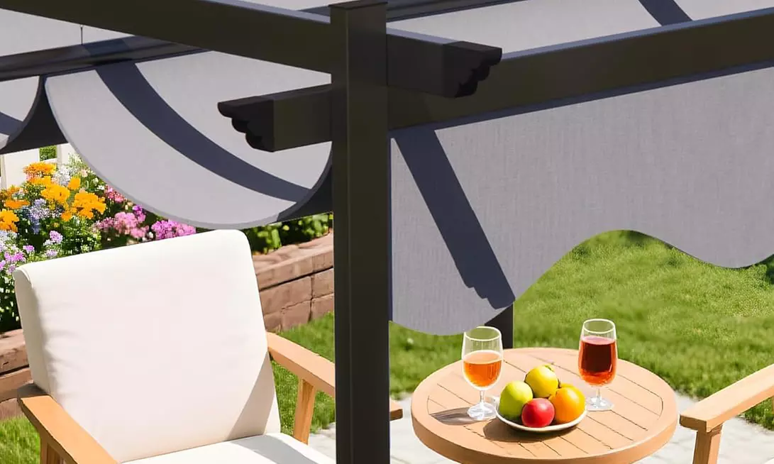 Alivio 4m x 3m Steel Frame Pergola with UV-Resistant Canopy