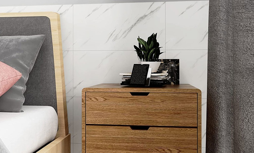 Image 7: 10 Packs of White Marble Peel and Stick Wall Stickers