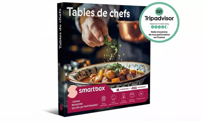 Smartbox Tables de chefs pour 2 personnes valable dans 900 restaurants