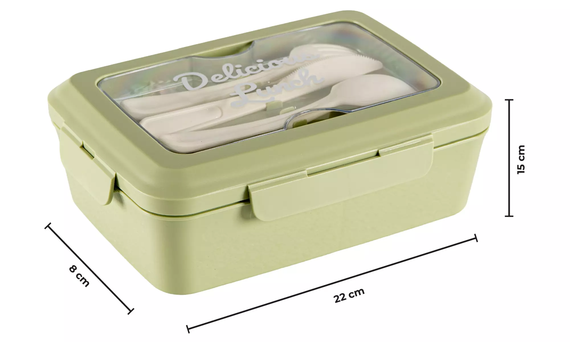 2-teiliges Lunchbox-Set 1300 ml mit Besteck