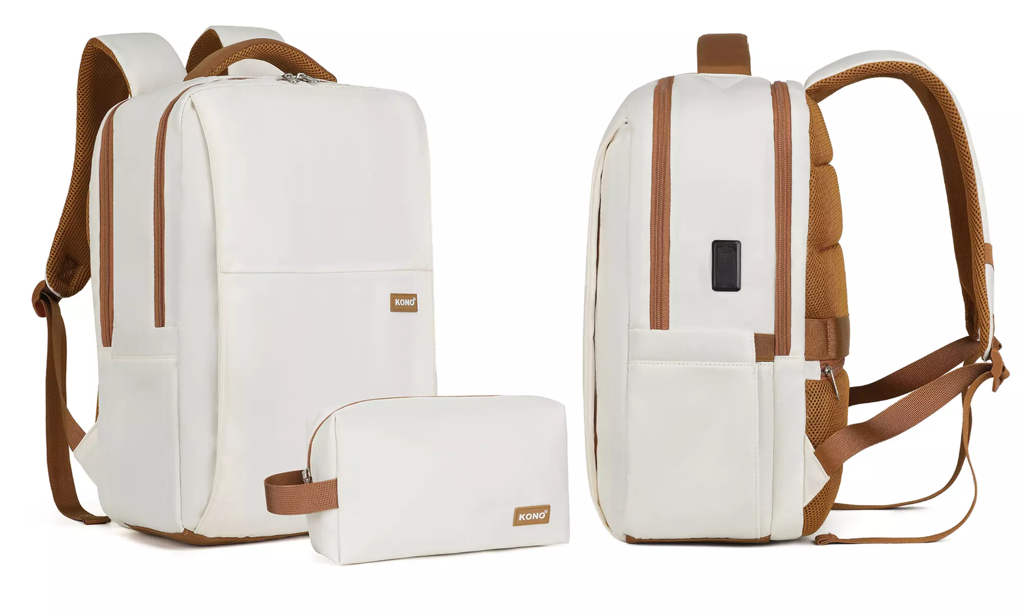 KONO Laptop-Rucksack mit USB-Ladefunktion