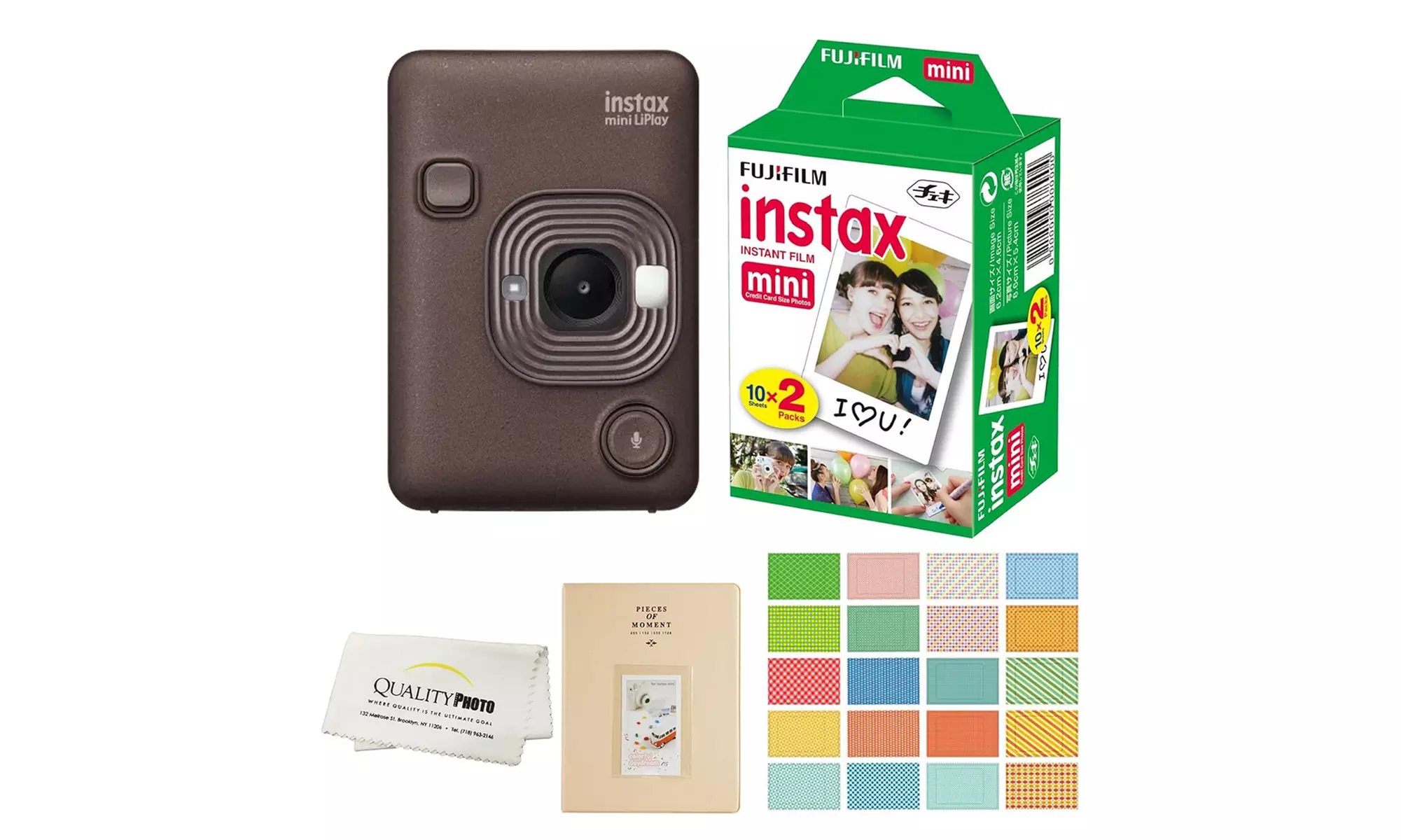 Fujifilm Instax Mini LiPlay Hybrid Instant Camera with 20 Films (Deep Bronze)