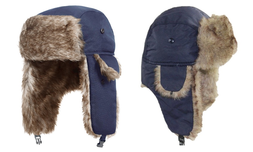Image 5: Bonnet d'hiver ajustable avec doublure en fausse fourrure