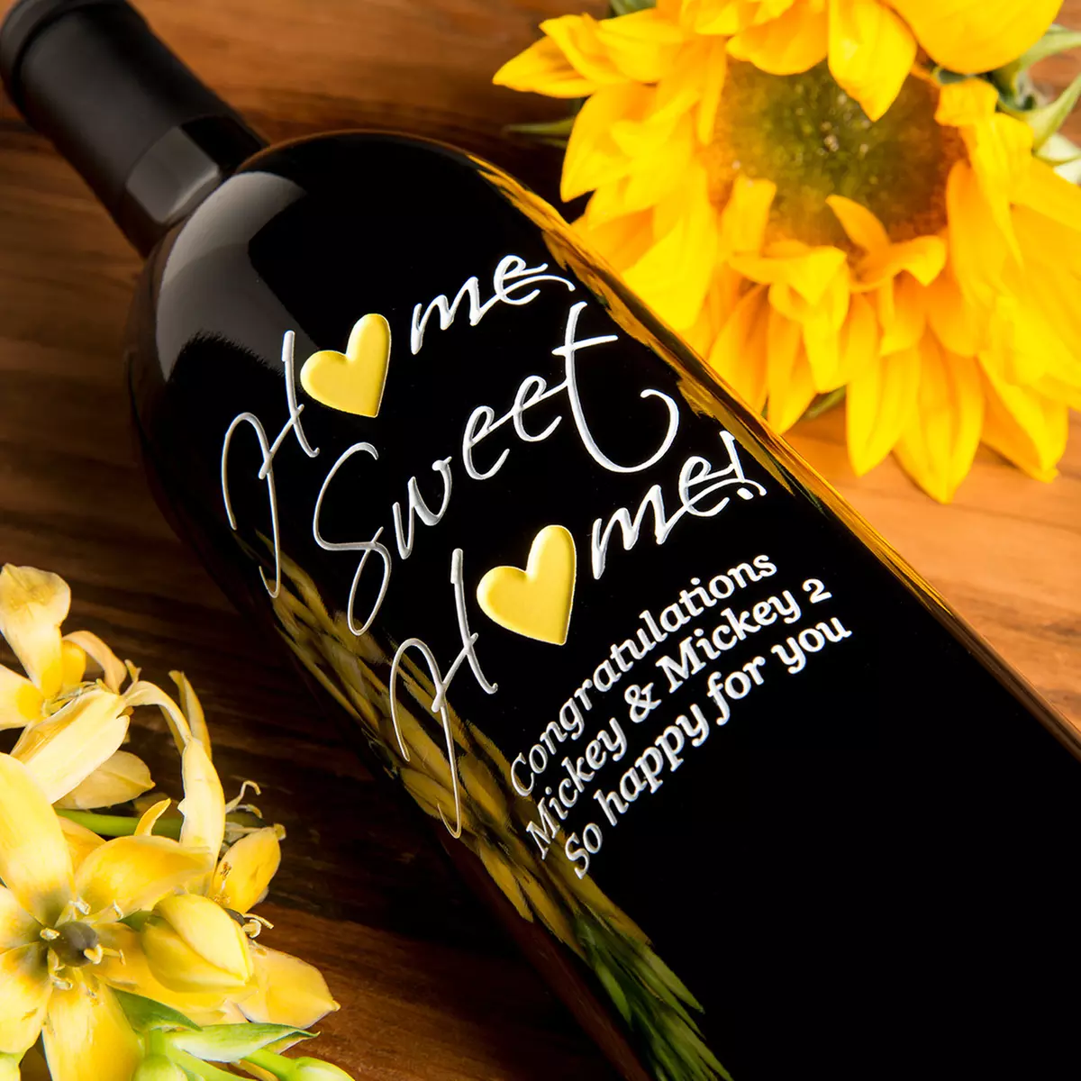 Unique New Home Gifts | Custom Etched Wine Bottles