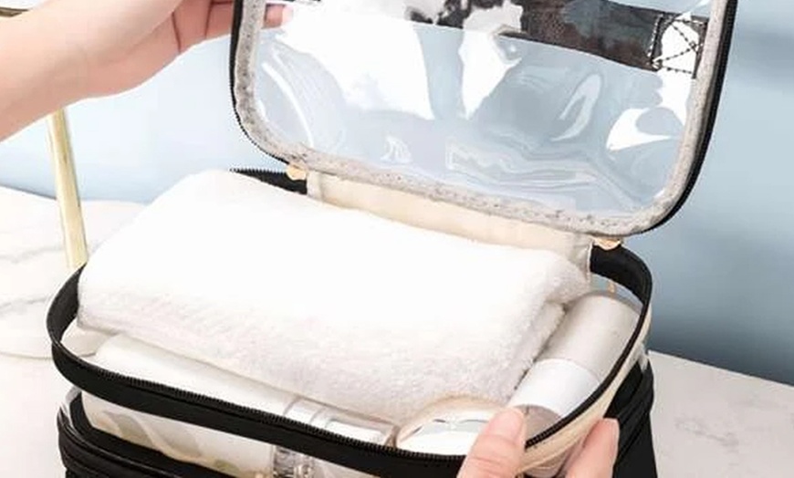 Image 6: Double Layer Makeup Organizer Bag