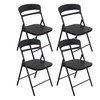 Image 9: Juego de 4 sillas plegables de metal con asiento de madera