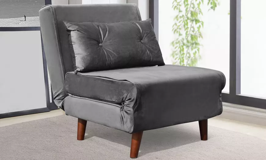 Image 4: Plush Velvet Rhodes Sofa Beds