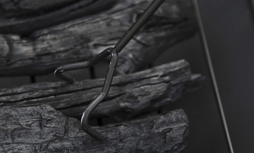 Image 5: Outsunny Square-Shaped Fire Pit Table with Optional Grill Shelf