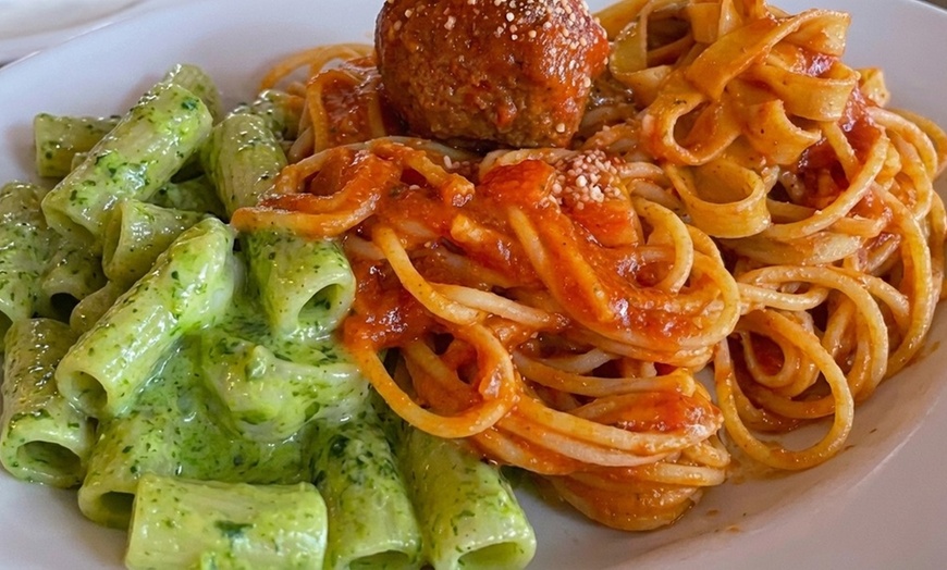 Image 4: Delicious Pasta with Flavorful Meatballs & Fresh Salads for Sharing