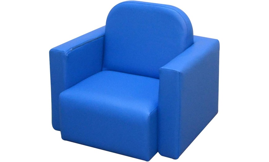 Image 2: HomCom Kids' Mini Sofa Two-in-One Table Chair Set