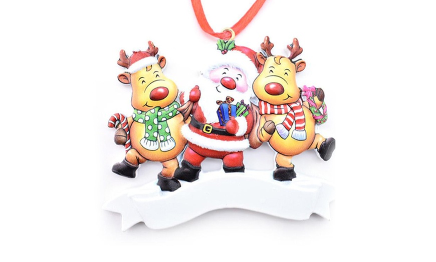 Image 9: One or Two Personalised Santa and Reindeer Christmas Tree Decorations