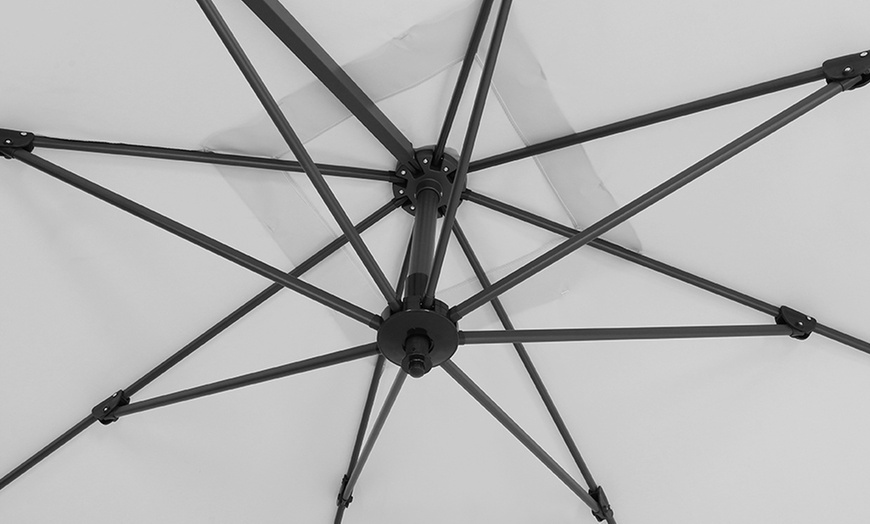 Image 8: Rotatable Square Cantilever Umbrella with Fillable Base