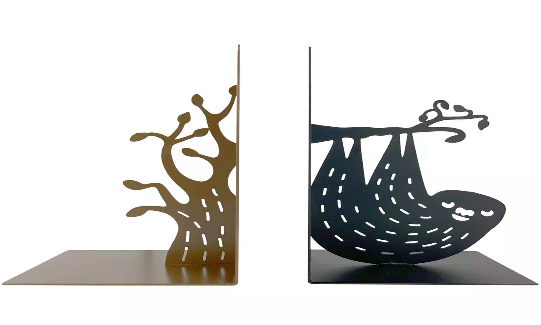 Coppia di fermalibri da mensola